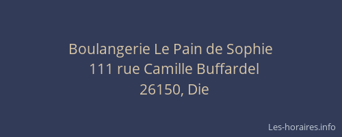 Boulangerie Le Pain de Sophie