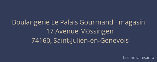Boulangerie Le Palais Gourmand - magasin
