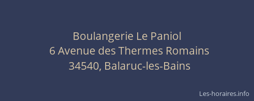 Boulangerie Le Paniol
