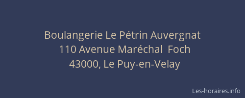 Boulangerie Le Pétrin Auvergnat