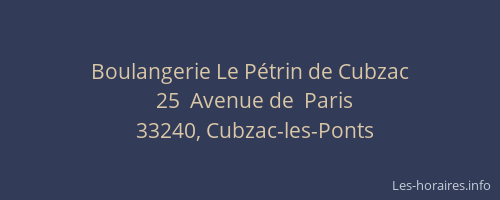 Boulangerie Le Pétrin de Cubzac