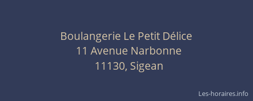 Boulangerie Le Petit D&eacute;lice