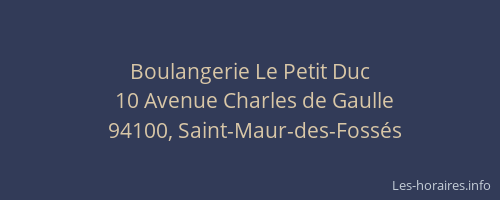 Boulangerie Le Petit Duc