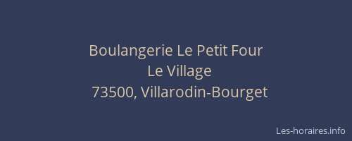 Boulangerie Le Petit Four