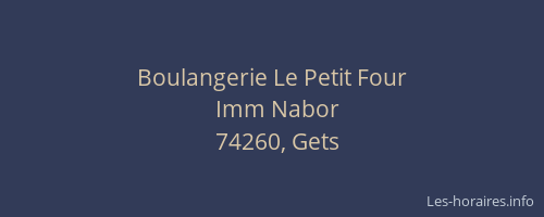 Boulangerie Le Petit Four