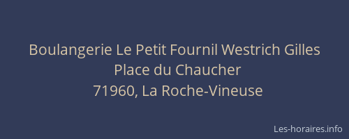 Boulangerie Le Petit Fournil Westrich Gilles