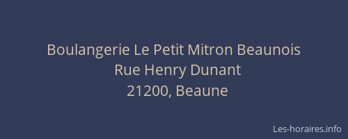 Boulangerie Le Petit Mitron Beaunois