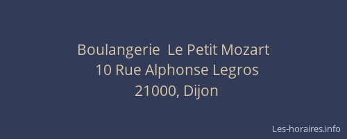 Boulangerie  Le Petit Mozart