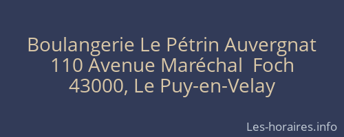 Boulangerie Le Pétrin Auvergnat