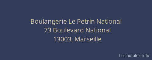 Boulangerie Le Petrin National