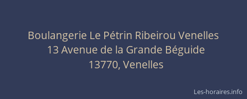 Boulangerie Le Pétrin Ribeirou Venelles