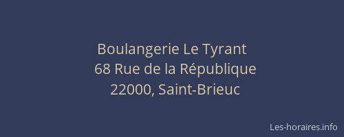 Boulangerie Le Tyrant