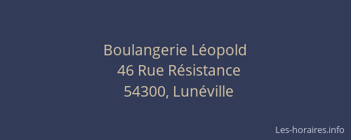 Boulangerie L&eacute;opold