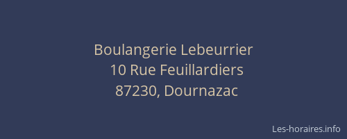 Boulangerie Lebeurrier