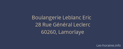 Boulangerie Leblanc Eric