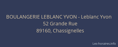 BOULANGERIE LEBLANC YVON - Leblanc Yvon