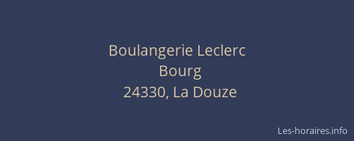 Boulangerie Leclerc