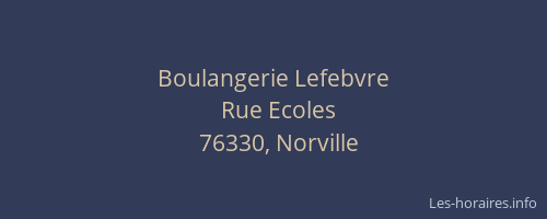 Boulangerie Lefebvre