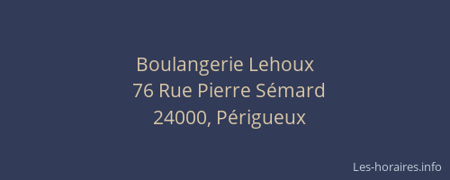 Boulangerie Lehoux