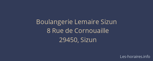 Boulangerie Lemaire Sizun