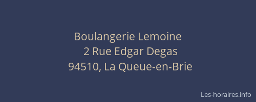 Boulangerie Lemoine