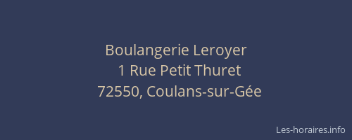 Boulangerie Leroyer