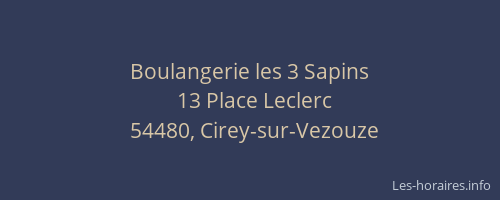 Boulangerie les 3 Sapins