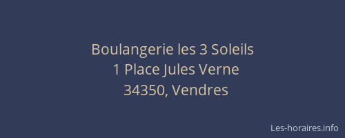 Boulangerie les 3 Soleils