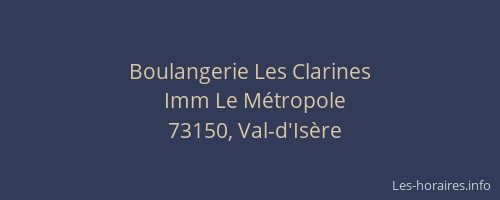Boulangerie Les Clarines