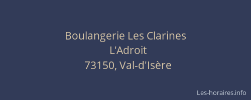 Boulangerie Les Clarines