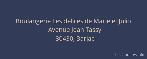 Boulangerie Les d&eacute;lices de Marie et Julio