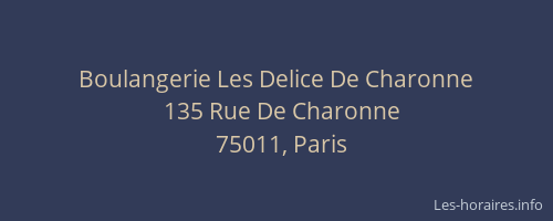 Boulangerie Les Delice De Charonne