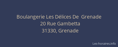 Boulangerie Les Délices De  Grenade