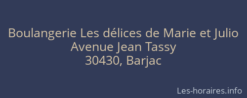 Boulangerie Les délices de Marie et Julio