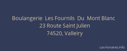 Boulangerie  Les Fournils  Du  Mont Blanc