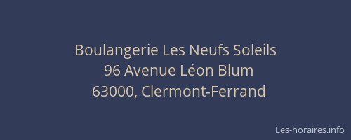 Boulangerie Les Neufs Soleils