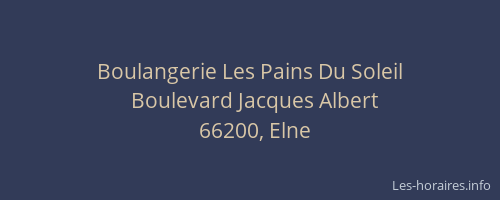 Boulangerie Les Pains Du Soleil