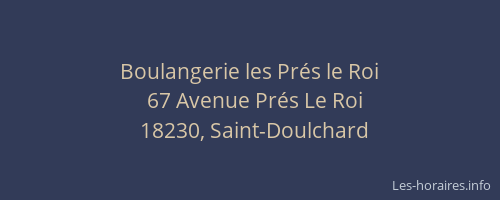 Boulangerie les Pr&eacute;s le Roi