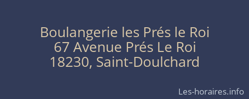 Boulangerie les Prés le Roi