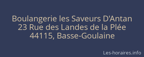 Boulangerie les Saveurs D'Antan