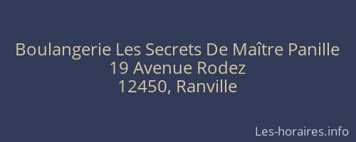 Boulangerie Les Secrets De Maître Panille