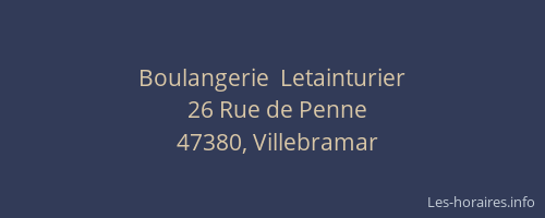 Boulangerie  Letainturier