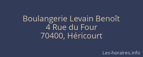 Boulangerie Levain Benoît