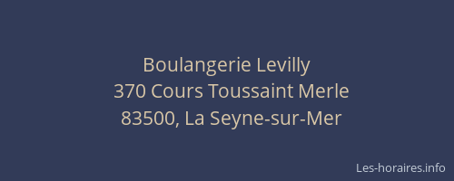 Boulangerie Levilly