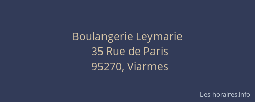 Boulangerie Leymarie