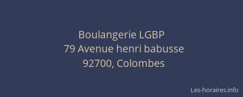 Boulangerie LGBP