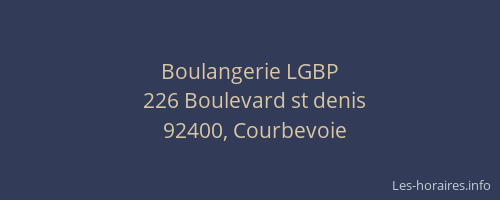 Boulangerie LGBP