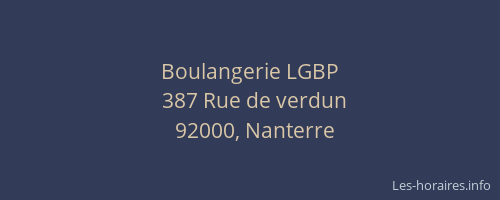 Boulangerie LGBP