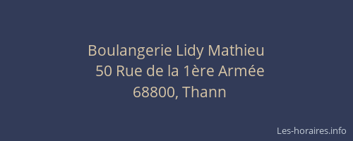 Boulangerie Lidy Mathieu
