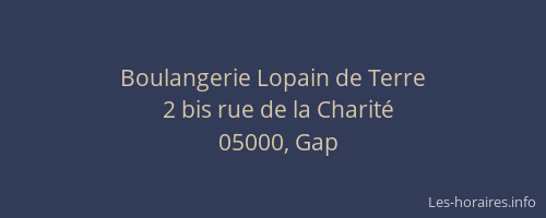 Boulangerie Lopain de Terre
